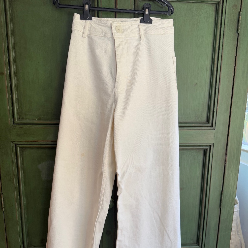 Zara white cropped jean